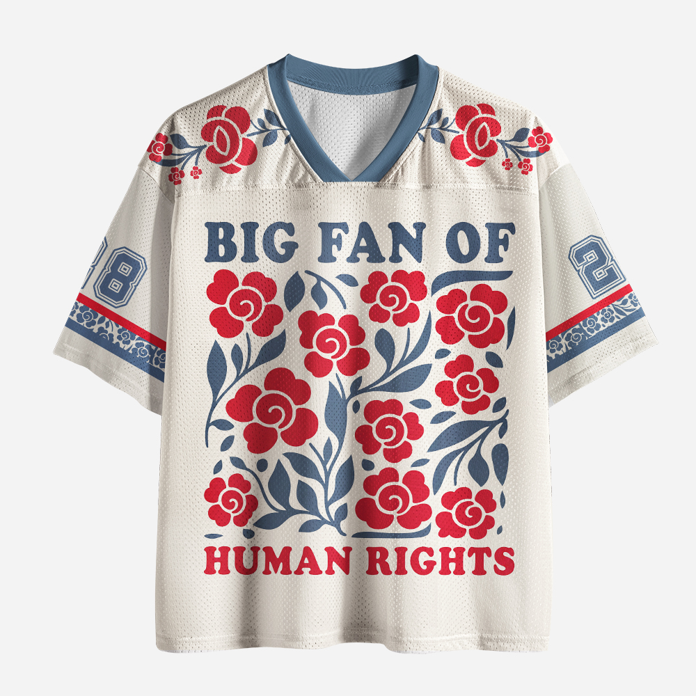 Pagewings Big Fan Of Human Rights Unisex Mesh Jersey