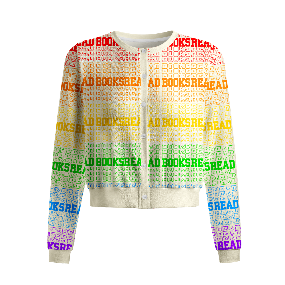 Pagewings Read Books Crew Neck Cardigan Sweaters