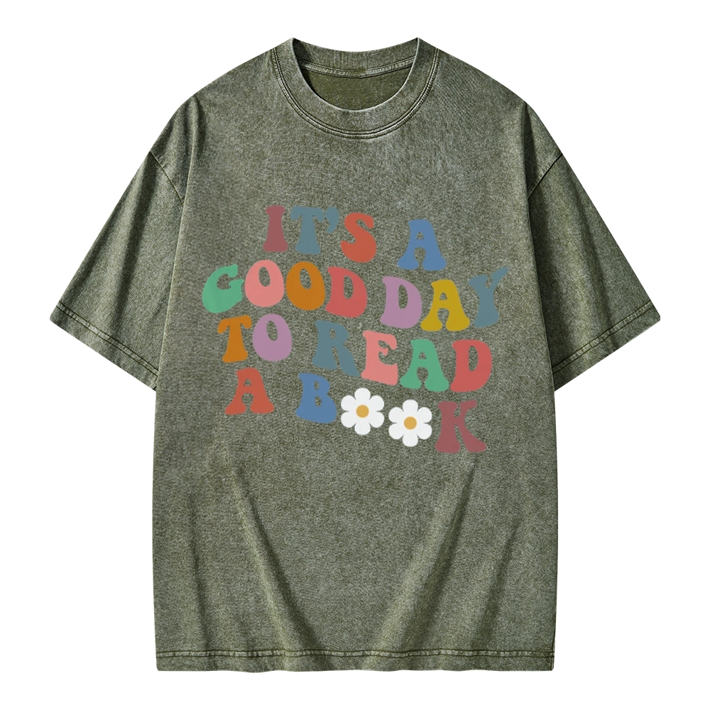 Pagewings It's A Good Day To Read A Book Unisex Washed T-shirt