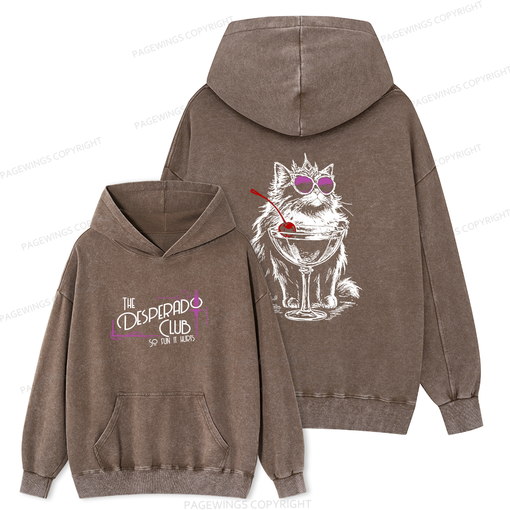 Pagewings Desperado Club15506 Book Unisex Washed Hoodie