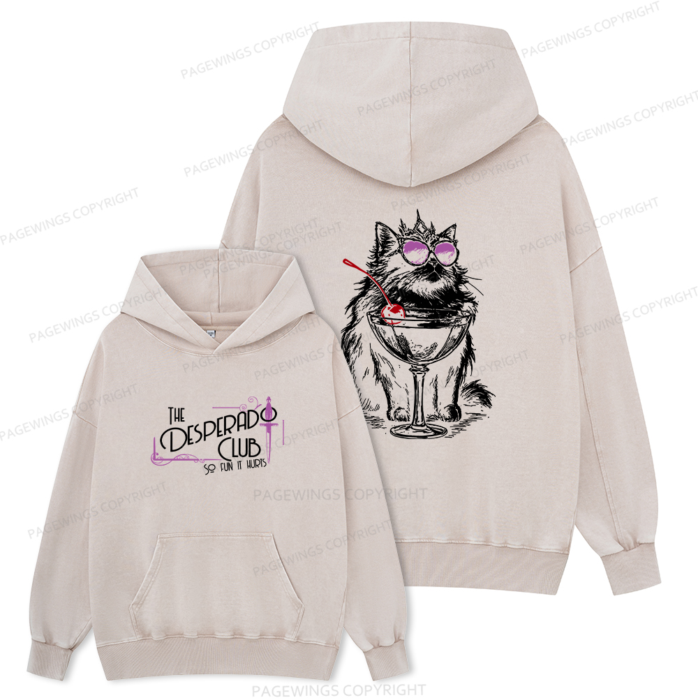 Pagewings Desperado Club15506 Book Unisex Washed Hoodie