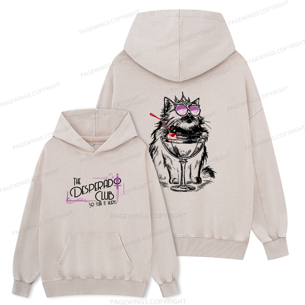 Pagewings Desperado Club15506 Book Unisex Washed Hoodie