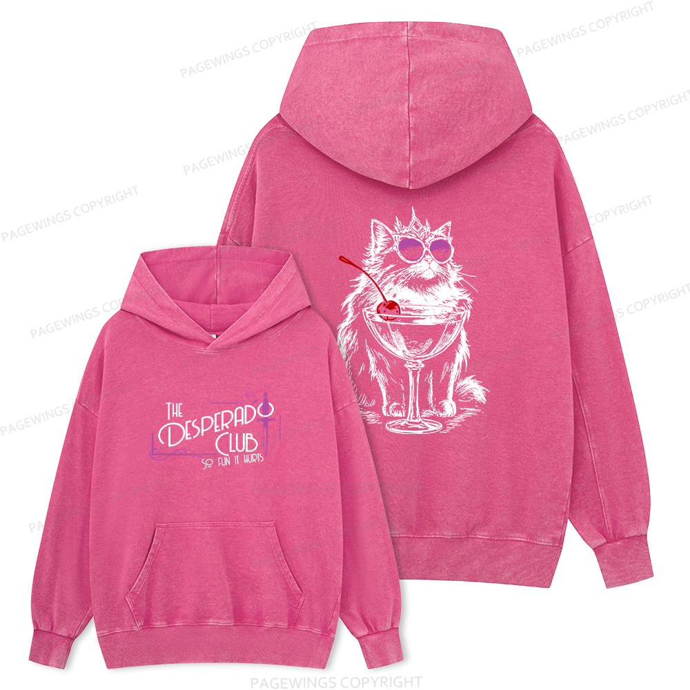 Pagewings Desperado Club15506 Book Unisex Washed Hoodie