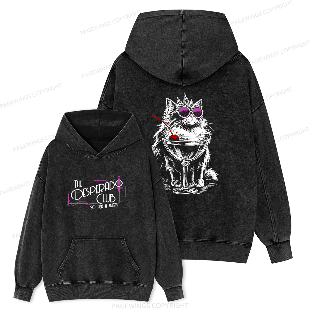 Pagewings Desperado Club15506 Book Unisex Washed Hoodie
