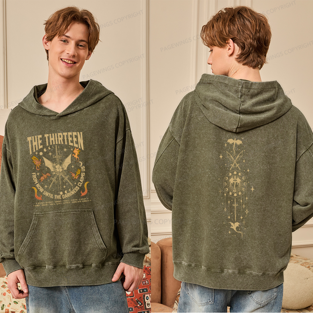 Pagewings Fantasy Reader 11429 Book Unisex Washed Hoodie