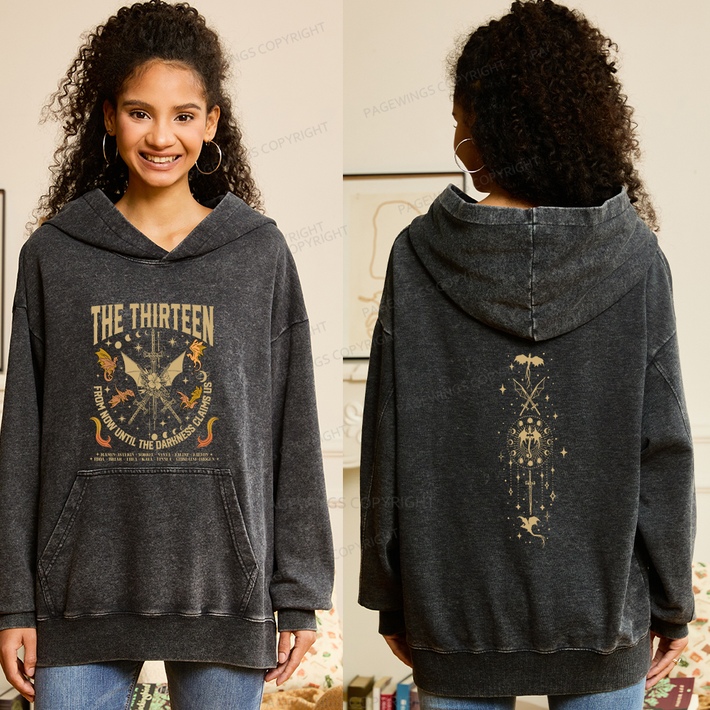 Pagewings Fantasy Reader 11429 Book Unisex Washed Hoodie