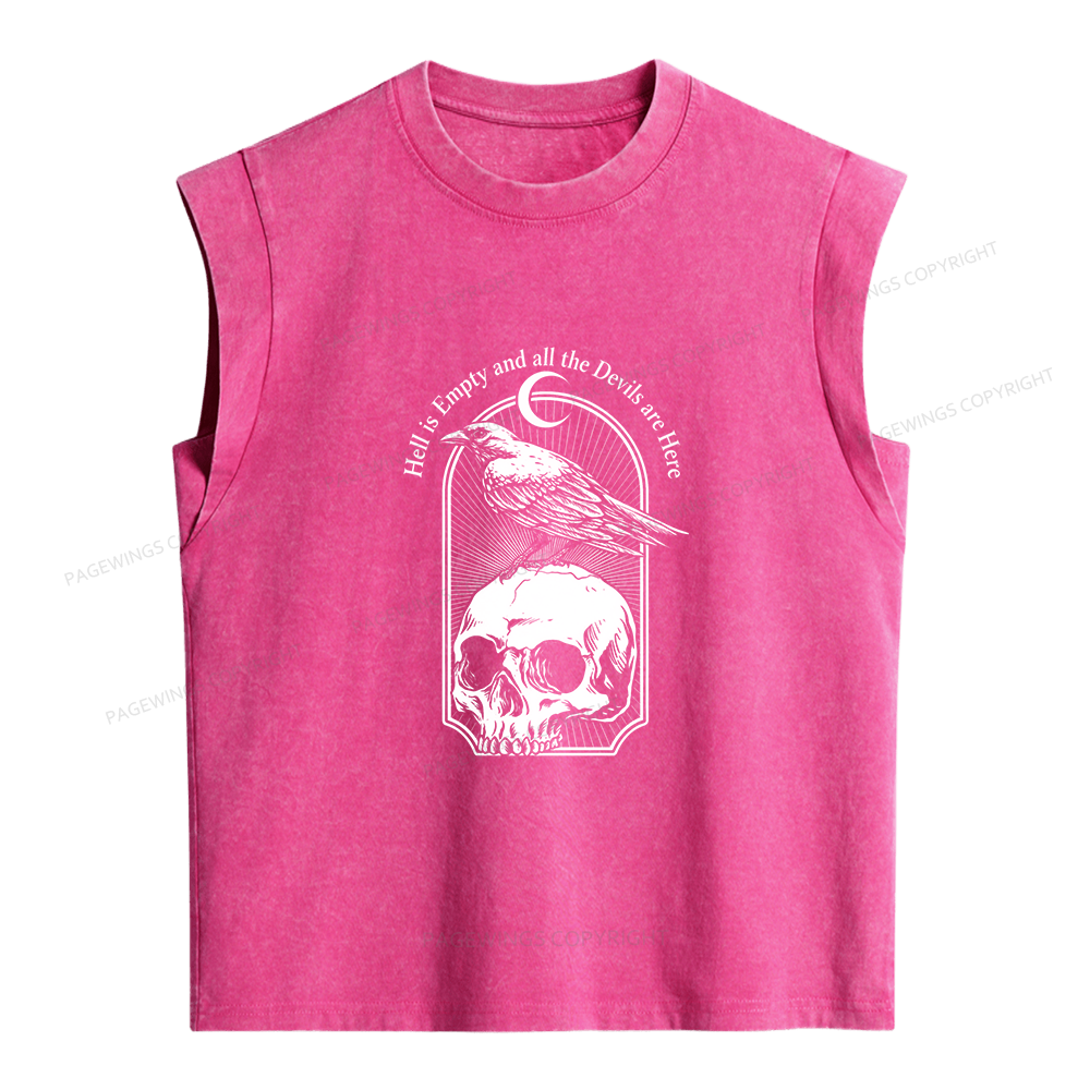 Pagewings Hell is Empty and all the Devils are Here Women's Washed Tank Top