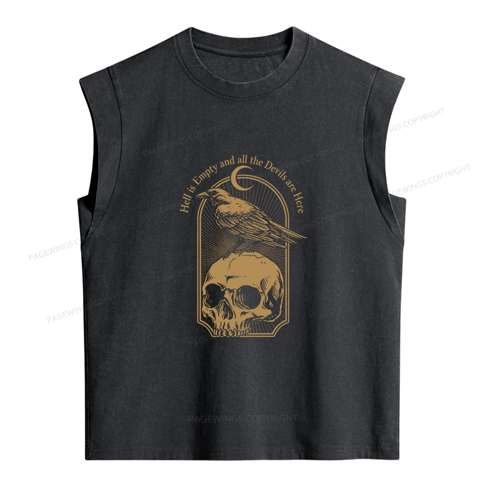 Pagewings Hell is Empty and all the Devils are Here Women's Washed Tank Top