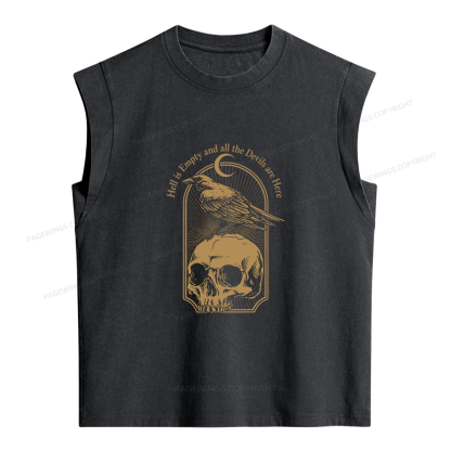 Pagewings Hell is Empty and all the Devils are Here Women's Washed Tank Top