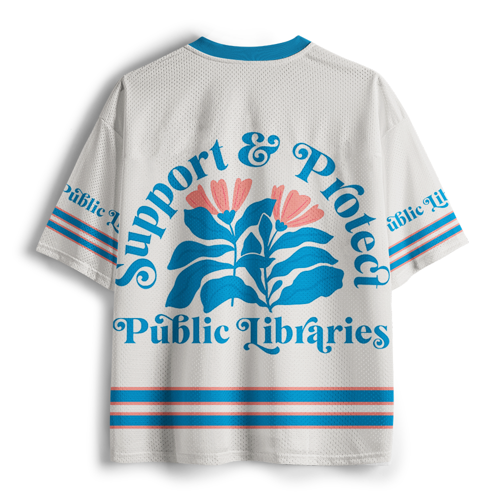 Pagewings Support and Protect Public Libraries Unisex Mesh Jersey