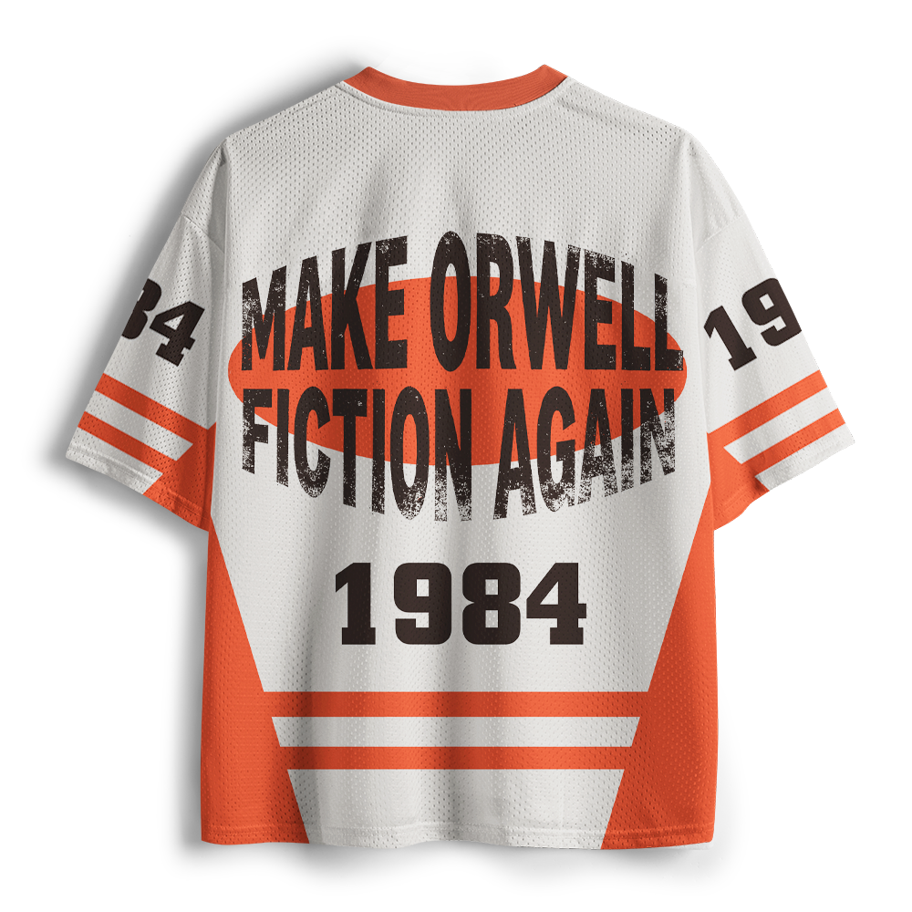 Pagewings Make Orwell Fiction Again Unisex Mesh Jersey