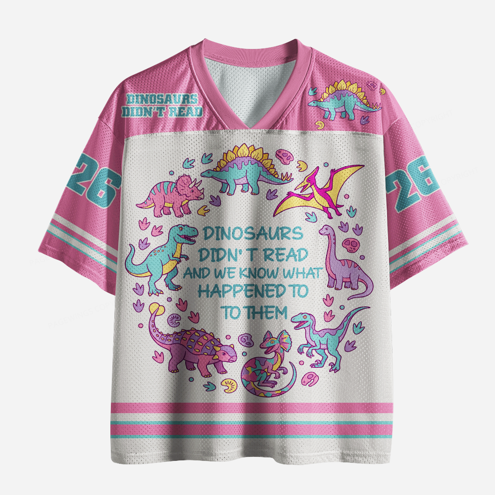 Pagewings Dinosaurs Didn’t Read Unisex Mesh Jersey