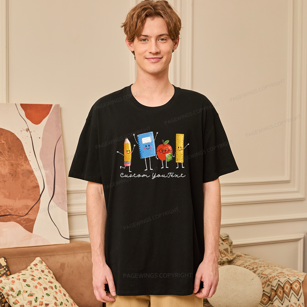 Pagewing Personalized Back to School Unisex Washed T-shirt16214 Bookish Unisex Classic T-shirt