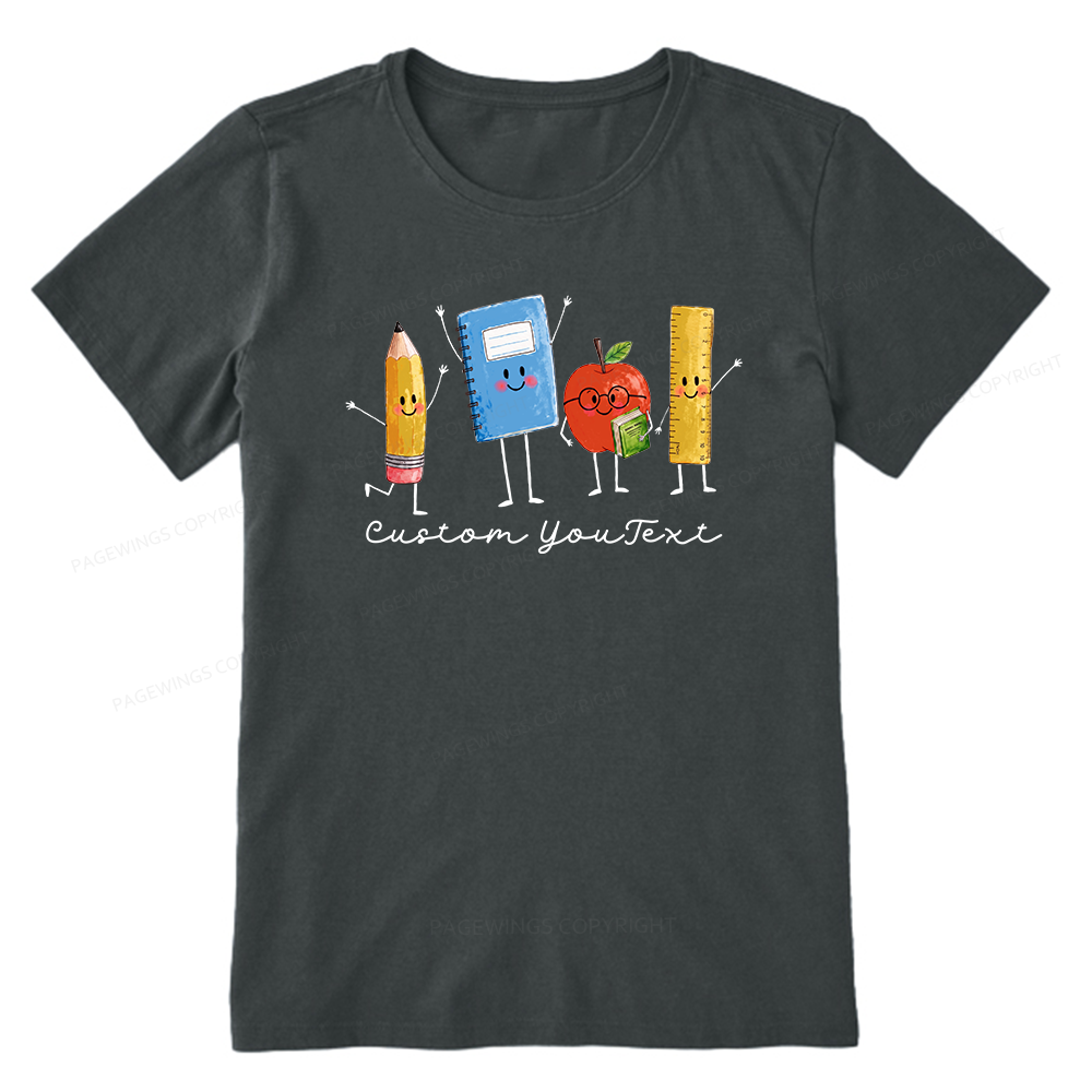 Pagewing Personalized Back to School Unisex Washed T-shirt16214 Bookish Unisex Classic T-shirt