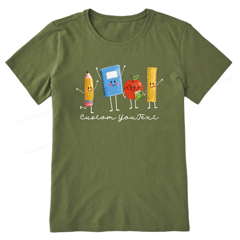 Pagewing Personalized Back to School Unisex Washed T-shirt16214 Bookish Unisex Classic T-shirt