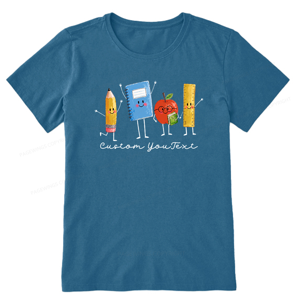 Pagewing Personalized Back to School Unisex Washed T-shirt16214 Bookish Unisex Classic T-shirt