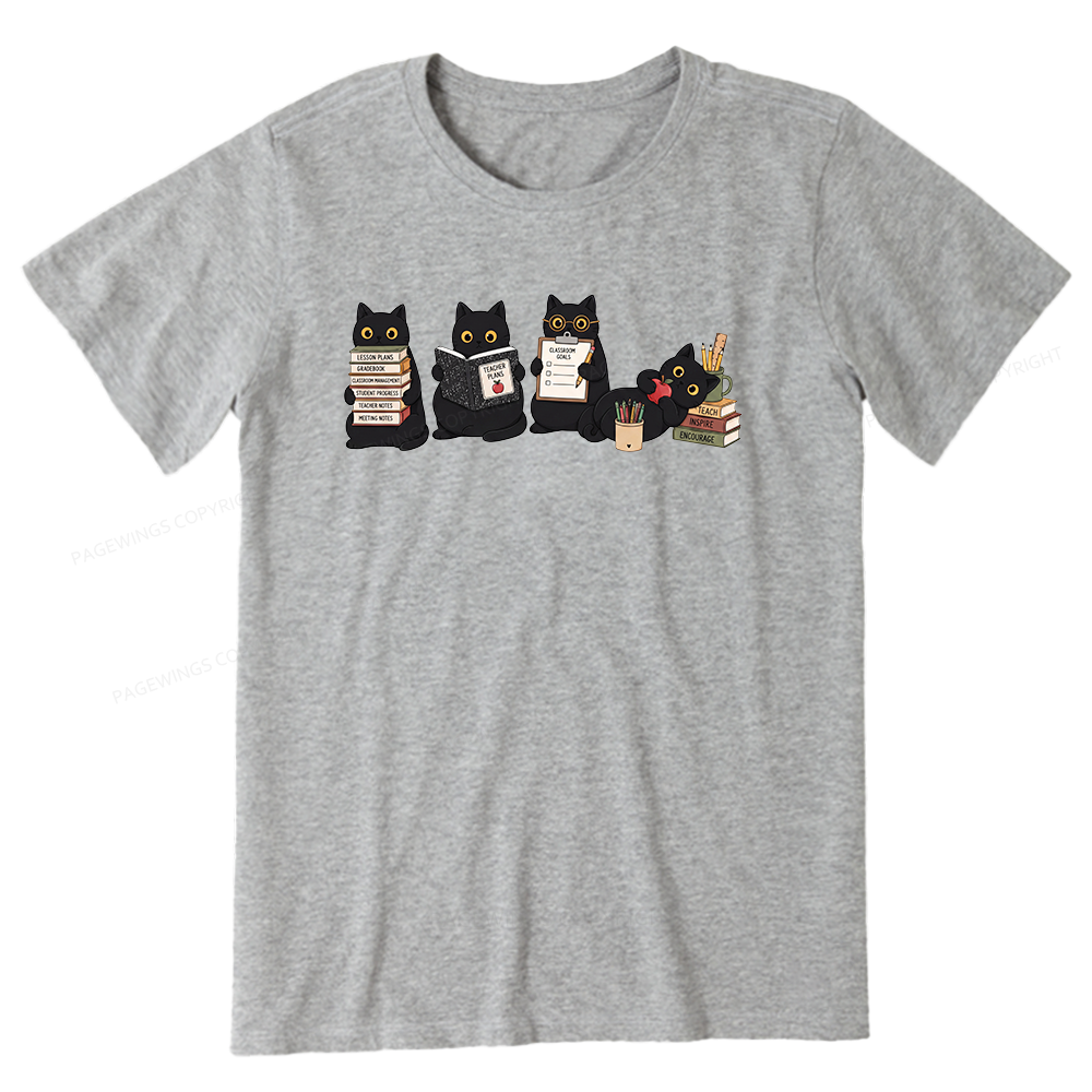Pagewings Black Cat Teacher16272 Bookish Unisex Classic T-shirt