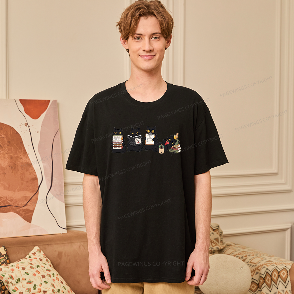 Pagewings Black Cat Teacher16272 Bookish Unisex Classic T-shirt