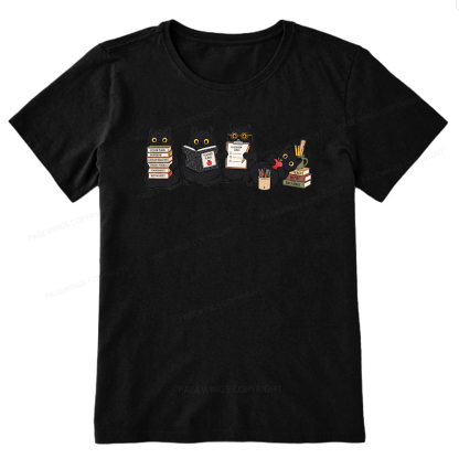Pagewings Black Cat Teacher16272 Bookish Unisex Classic T-shirt