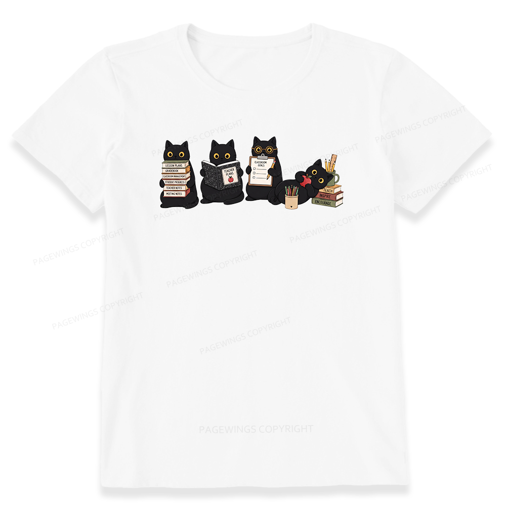 Pagewings Black Cat Teacher16272 Bookish Unisex Classic T-shirt