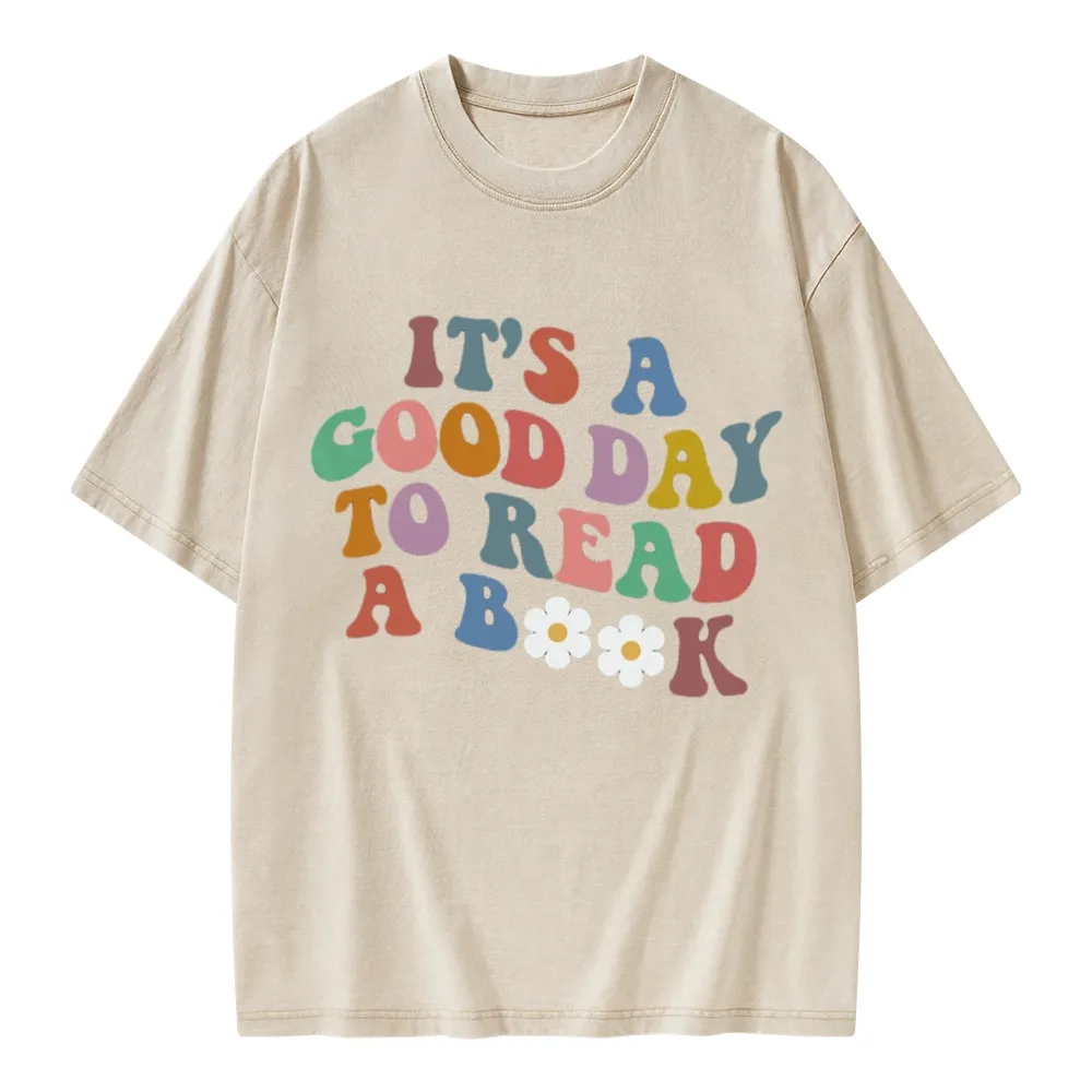 Pagewings It's A Good Day To Read A Book Unisex Washed T-shirt