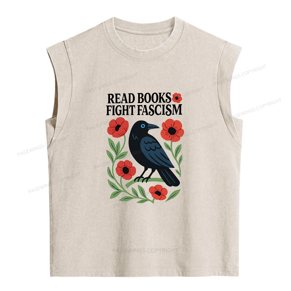 Pagewings Fight Fascism Women's Washed Tank Top