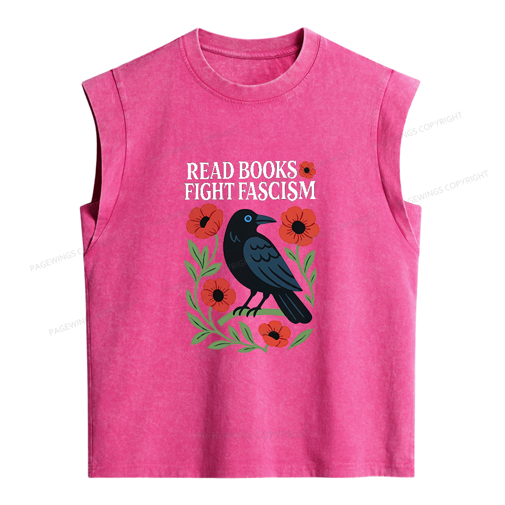 Pagewings Fight Fascism Women's Washed Tank Top