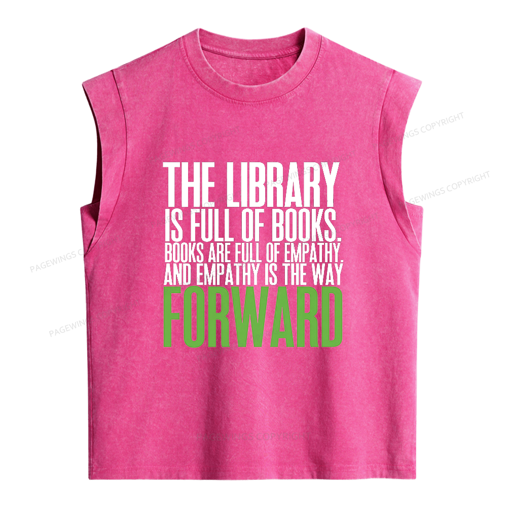 Pagewings Books Are Full of Empathy Women's Washed Tank Top