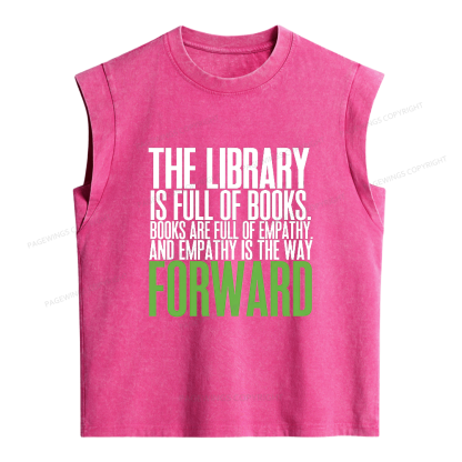 Pagewings Books Are Full of Empathy Women's Washed Tank Top