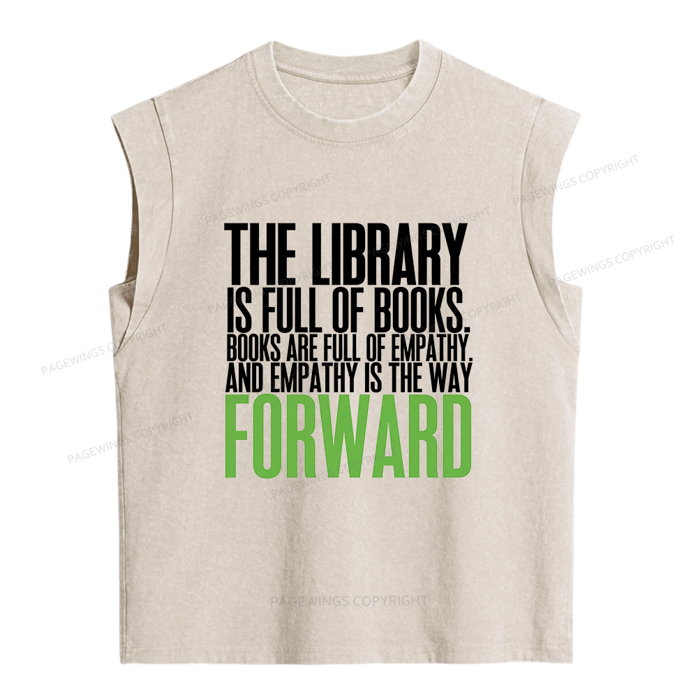 Pagewings Books Are Full of Empathy Women's Washed Tank Top