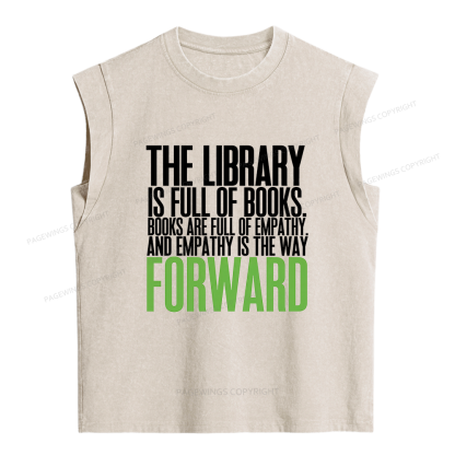 Pagewings Books Are Full of Empathy Women's Washed Tank Top