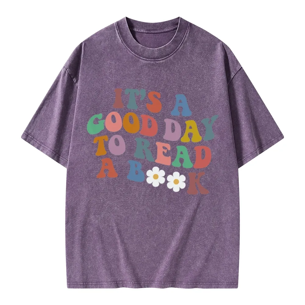 Pagewings It's A Good Day To Read A Book Unisex Washed T-shirt