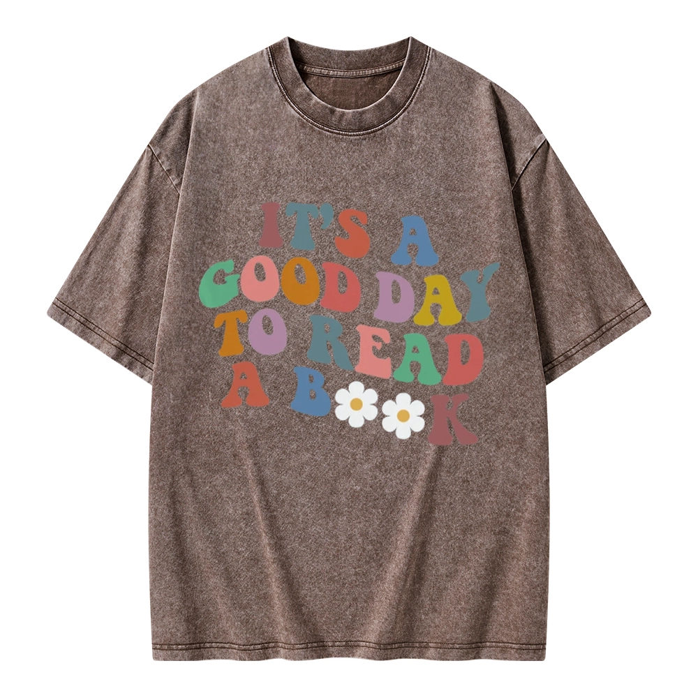Pagewings It's A Good Day To Read A Book Unisex Washed T-shirt