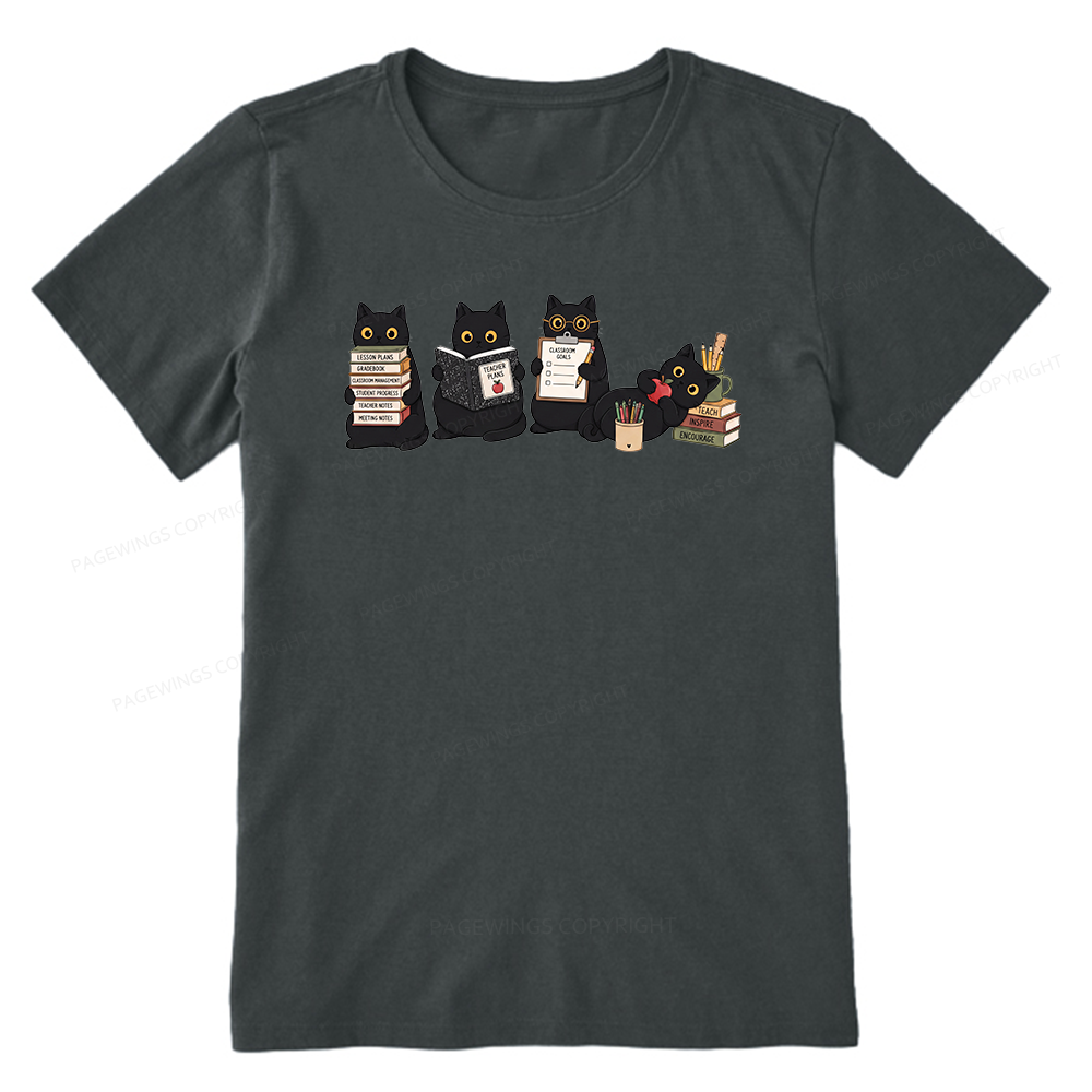 Pagewings Black Cat Teacher16272 Bookish Unisex Classic T-shirt