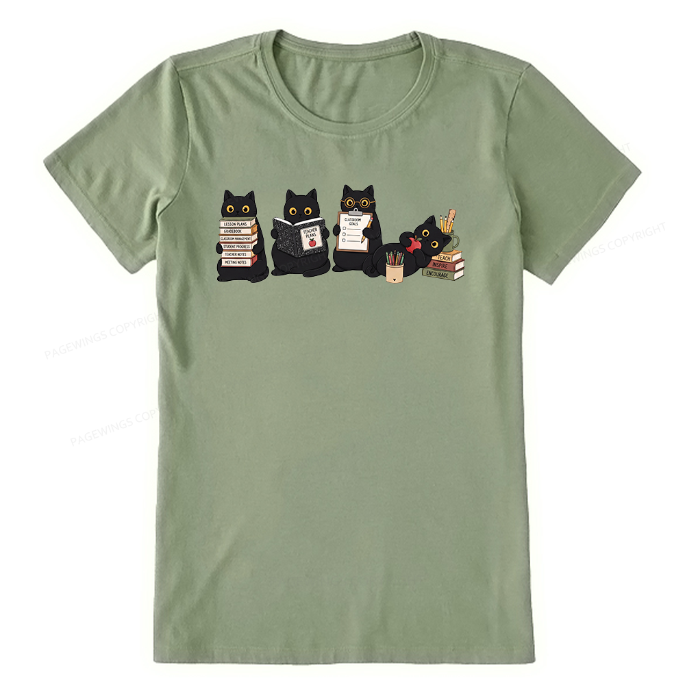 Pagewings Black Cat Teacher16272 Bookish Unisex Classic T-shirt