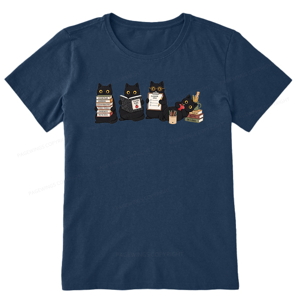 Pagewings Black Cat Teacher16272 Bookish Unisex Classic T-shirt