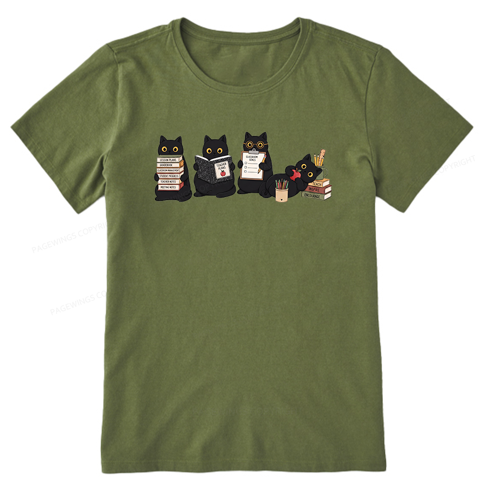 Pagewings Black Cat Teacher16272 Bookish Unisex Classic T-shirt