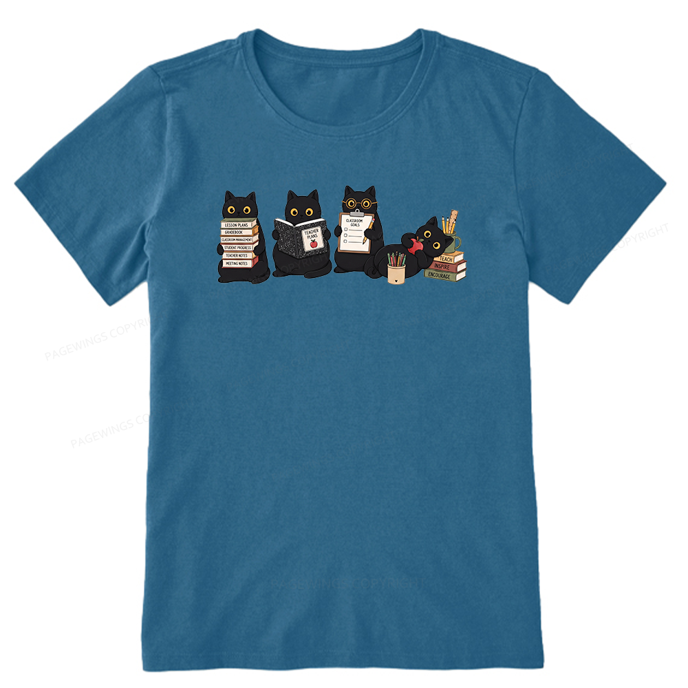 Pagewings Black Cat Teacher16272 Bookish Unisex Classic T-shirt