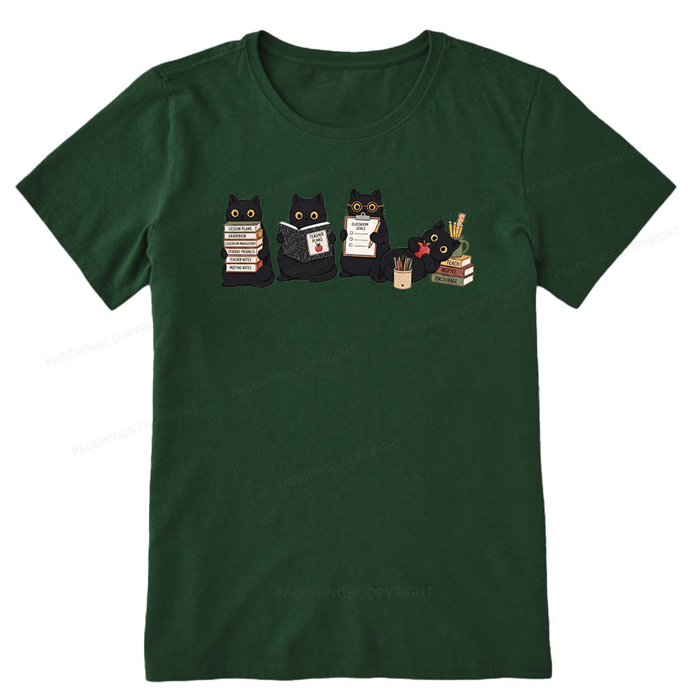 Pagewings Black Cat Teacher16272 Bookish Unisex Classic T-shirt