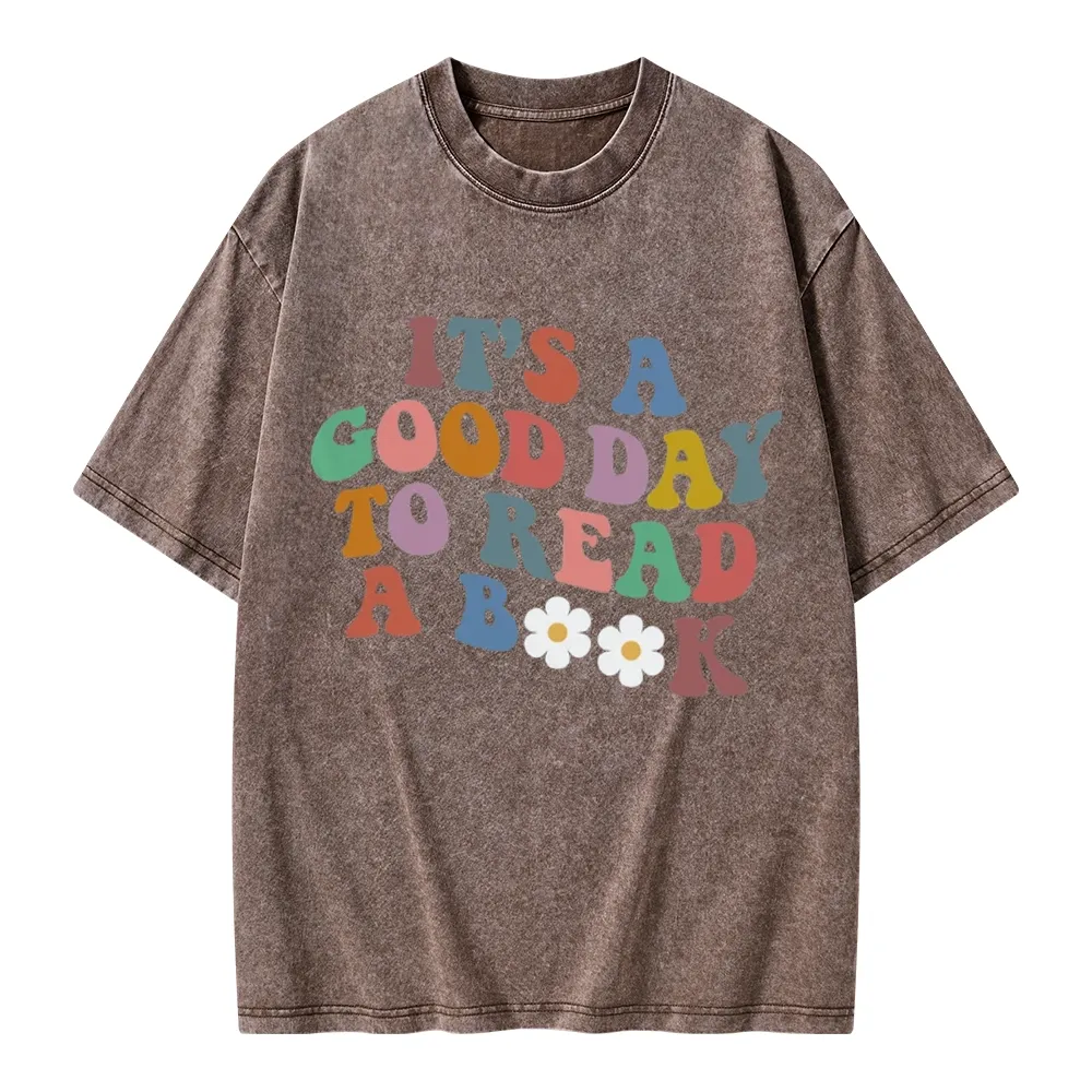 Pagewings It's A Good Day To Read A Book Unisex Washed T-shirt