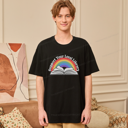 Pagewings Support Your Local Library Unisex Classic T-shirt