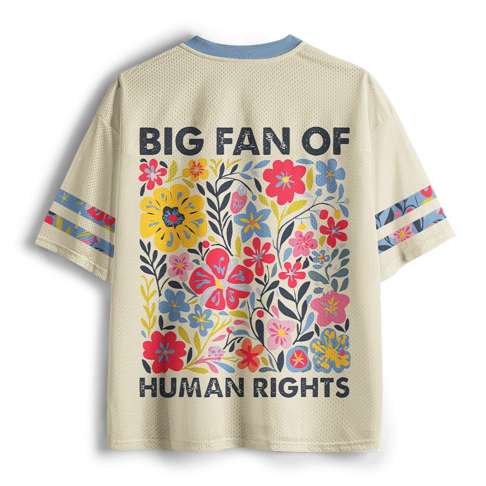 Pagewings Big Fan Of Human Rights Unisex Mesh Jersey