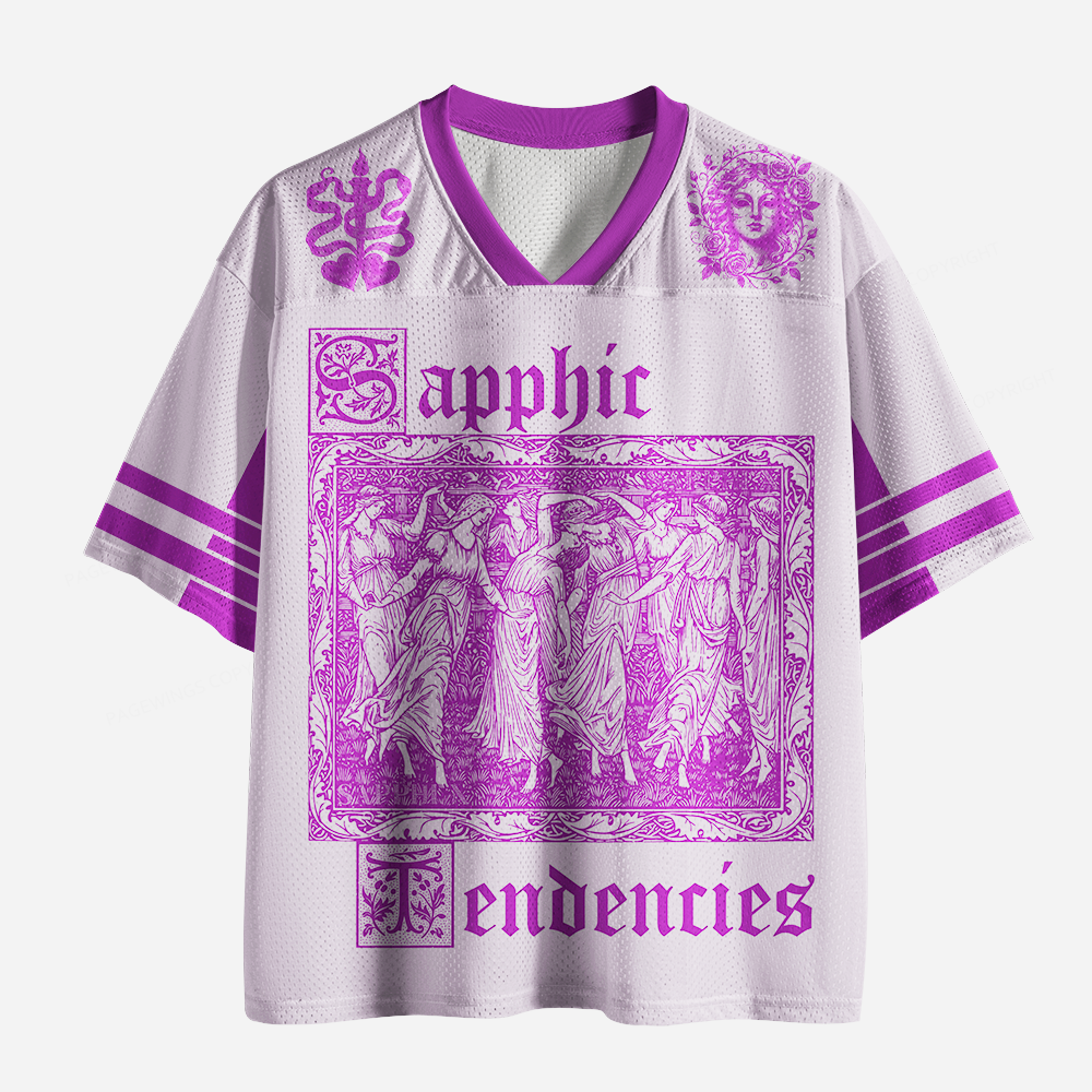 Pagewings Sapphic Tendencies Unisex Mesh Jersey
