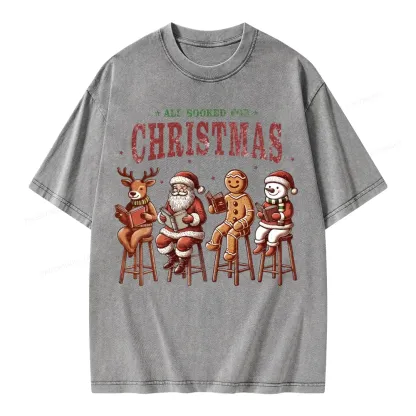 Pagewings All Booked For Christmas Unisex Washed T-shirt