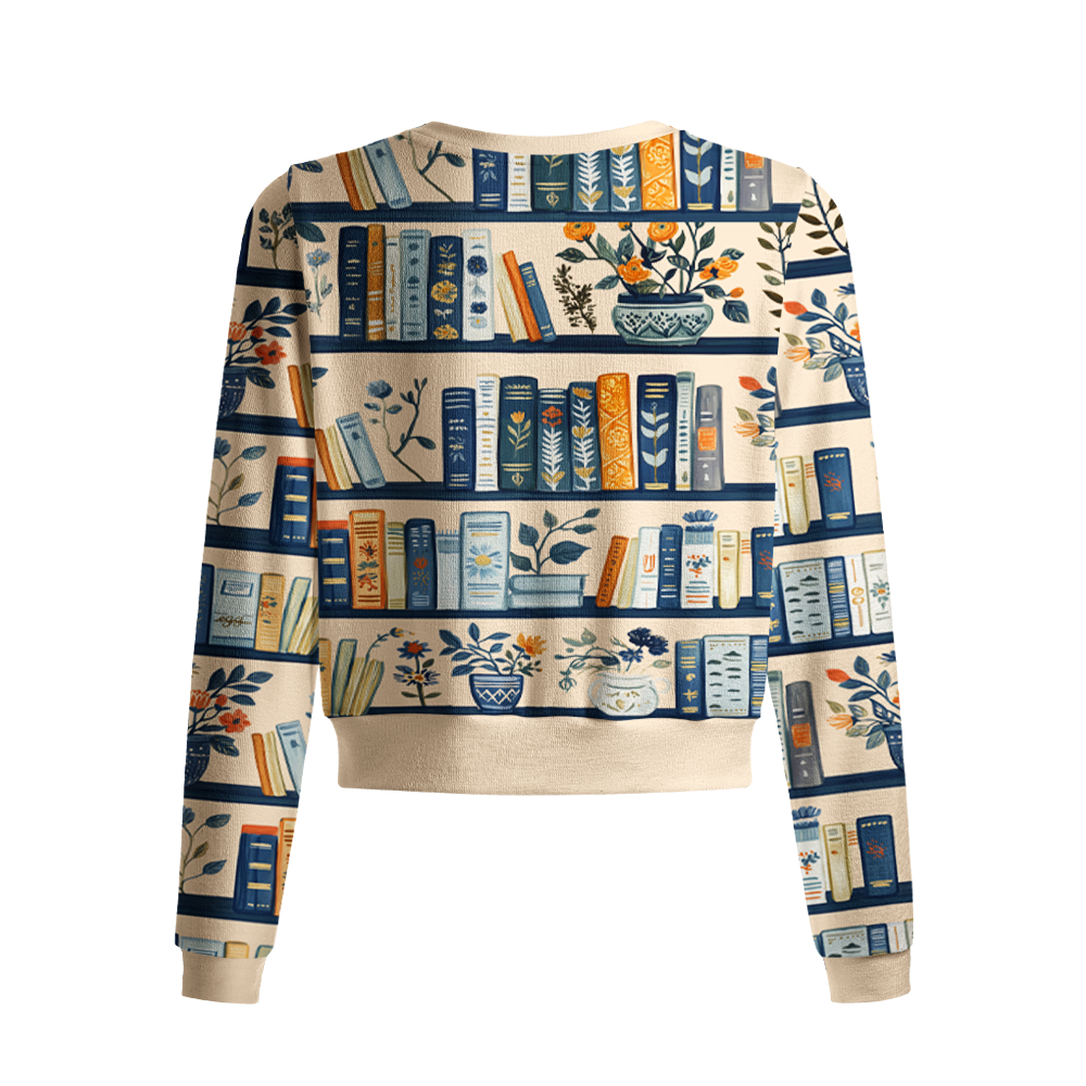 Pagewings Bookish Vibe Crew Neck Cardigan Sweaters