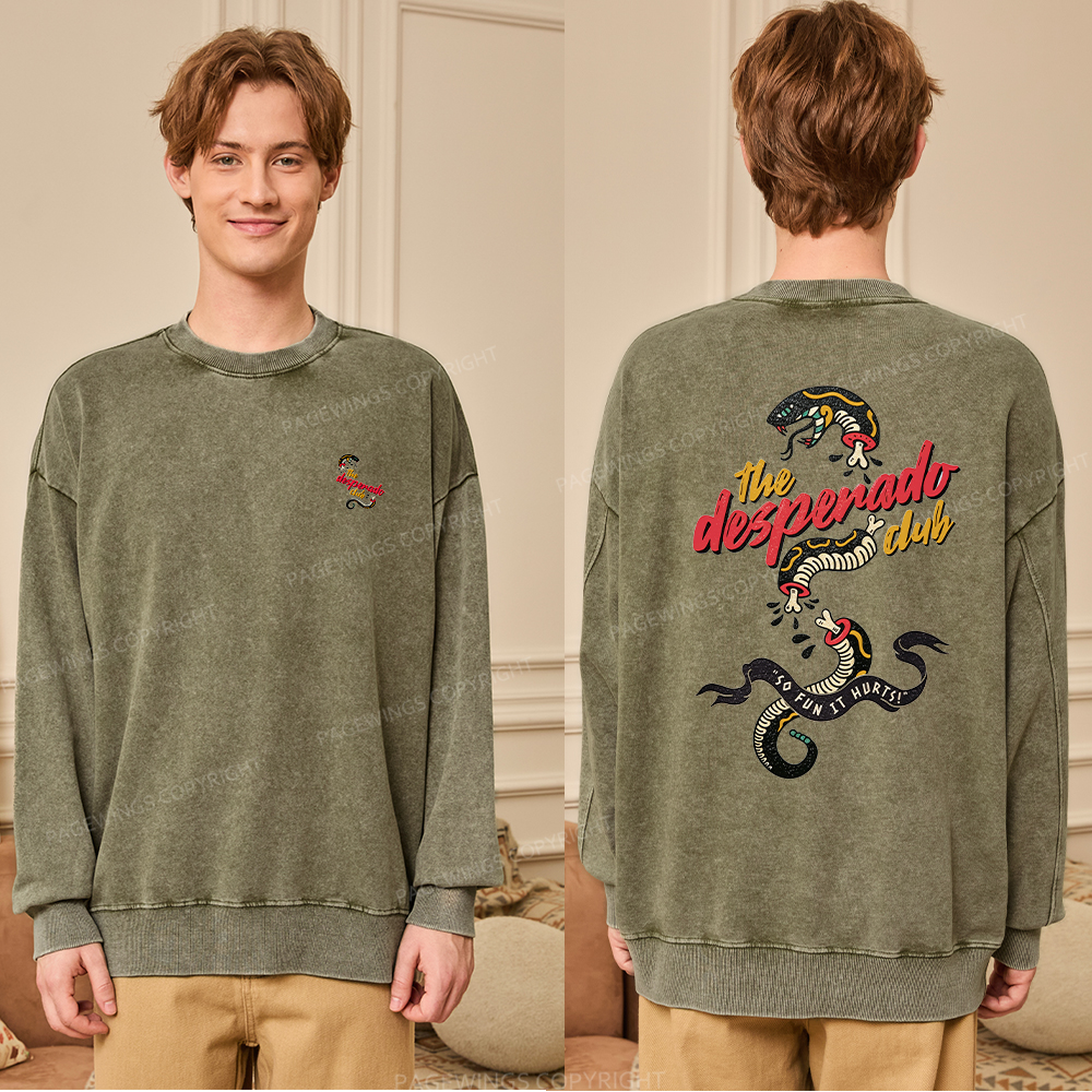 Pagewings The Desperado Club15172 Read Unisex Washed Sweatshirt