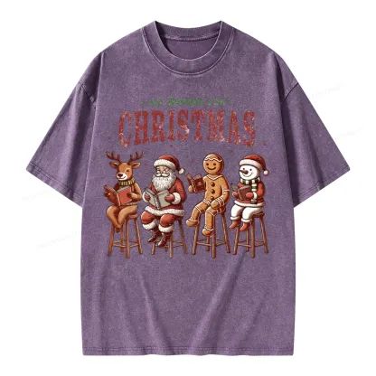 Pagewings All Booked For Christmas Unisex Washed T-shirt