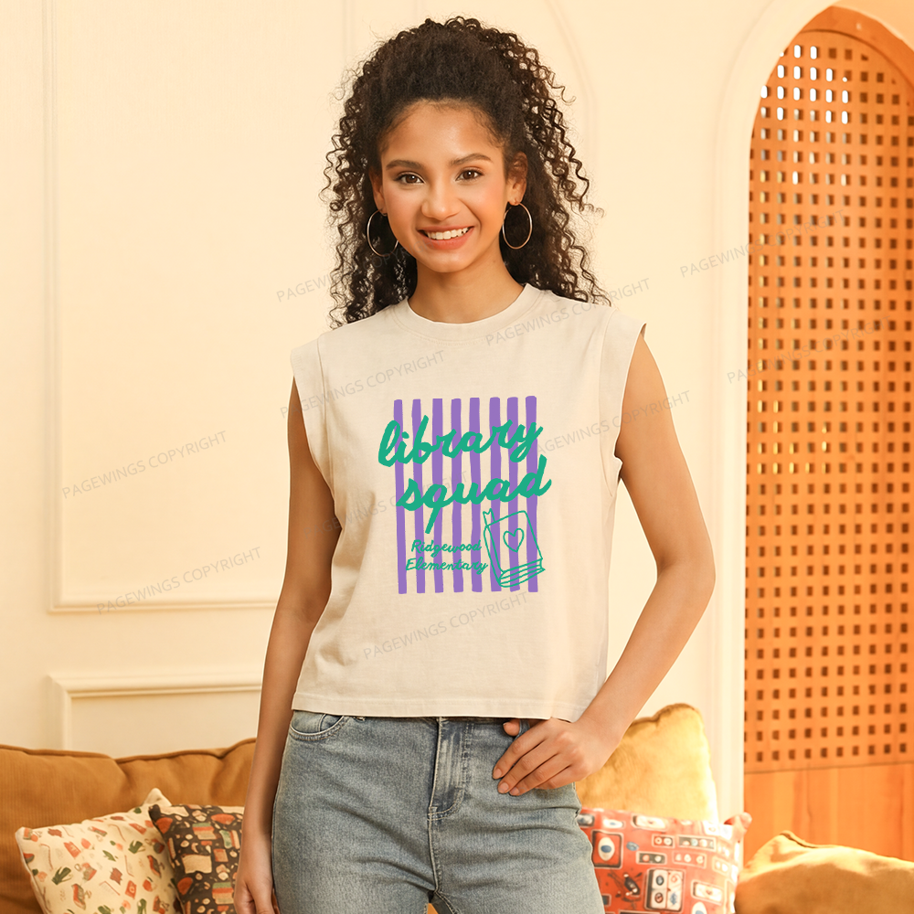 Pagewings Personalized Librarian Women's Washed Tank Top