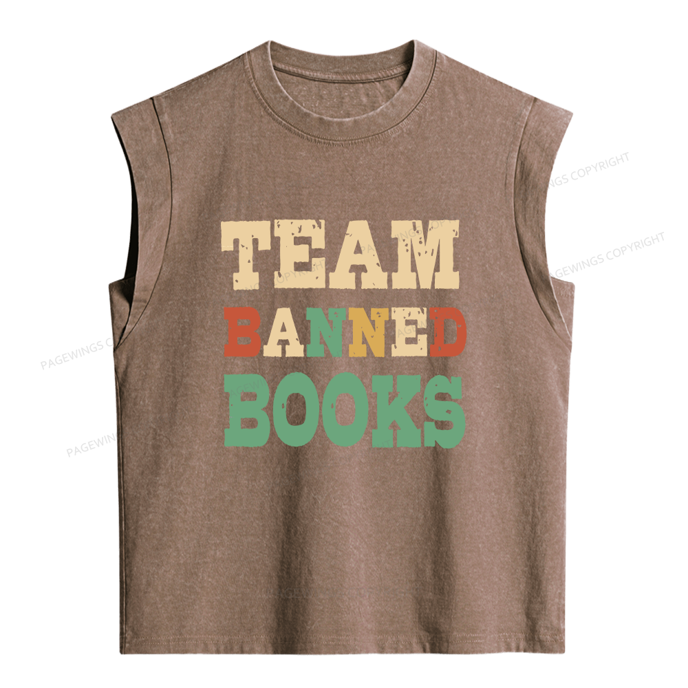 Pagewings Banned Books Women's Washed Tank Top