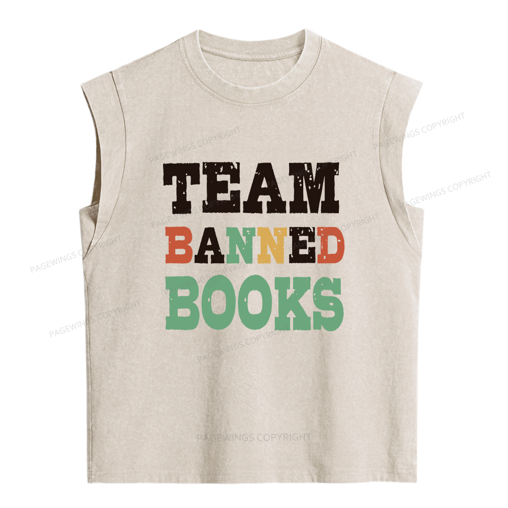 Pagewings Banned Books Women's Washed Tank Top
